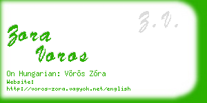 zora voros business card